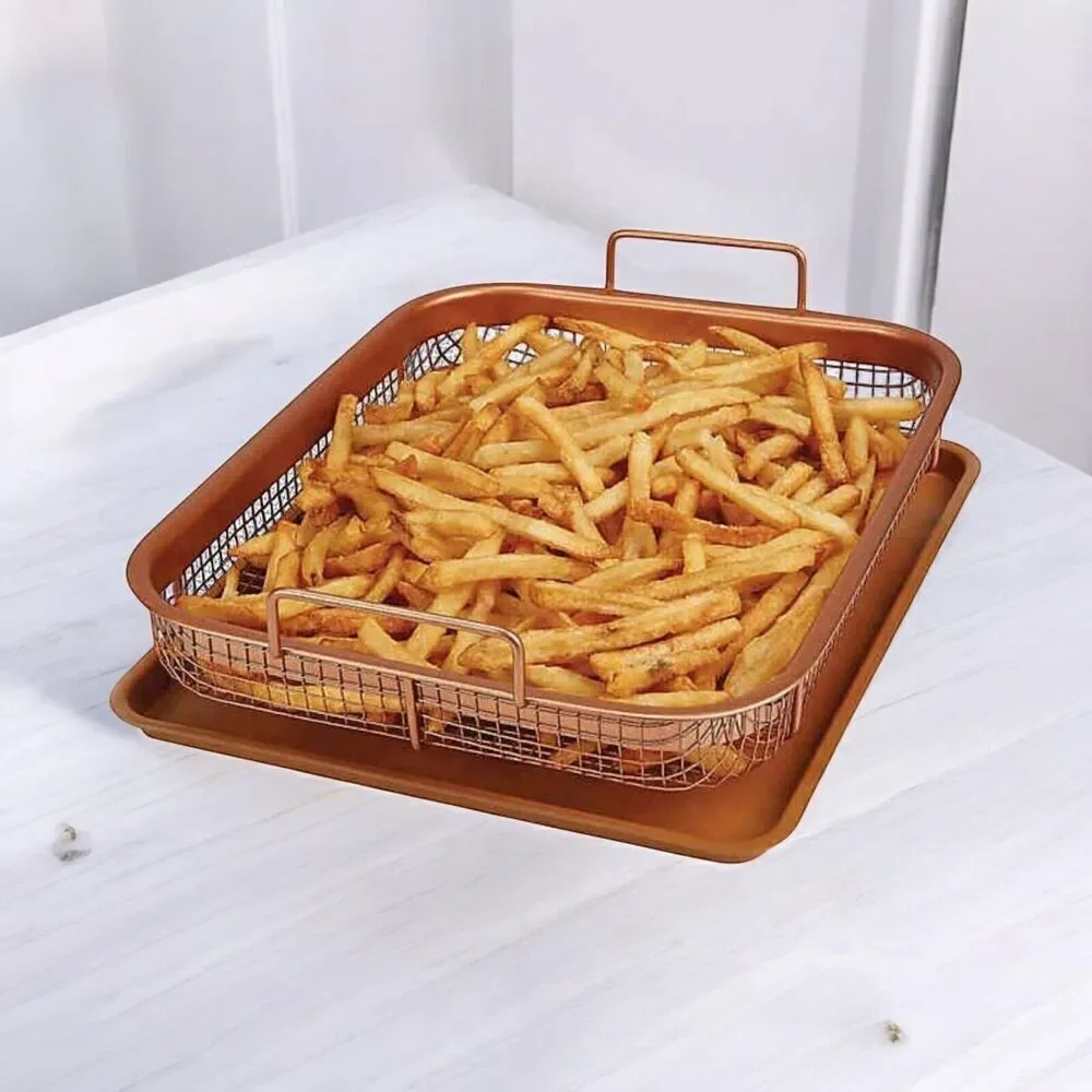 Copper Crisper By Copper Chef Non-stick Bakeware Healthy Eating 2 Piece Set